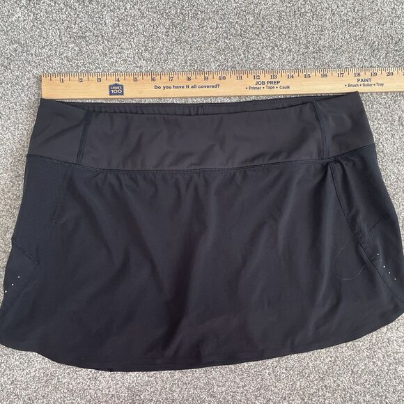 Athleta Run With It 14” Skort Womens Jupe Short Black Tennis Golf Size XL - Picture 13 of 13